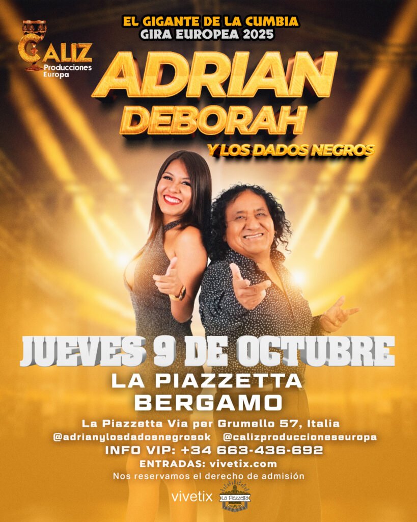 Cartel de concierton en Bergamo, Caliz Producciones Europa